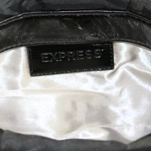 Express Black on Black Zebra Print Clutch - Picture 4 of 5